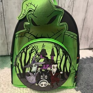 Loungefly Green and Black Spooky Backpack